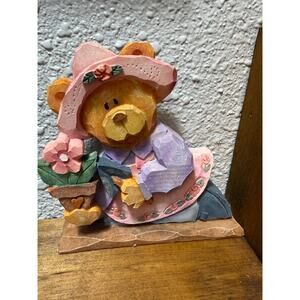 Bear Gardener with Flow Pot Shelf Decor Spring